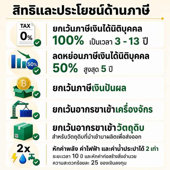 สิทธิและประโยชน์ด้านภาษีของ BOI
